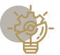 Icon of a lightbulb merged with a gear