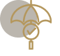 umbrella icon with a checkmark